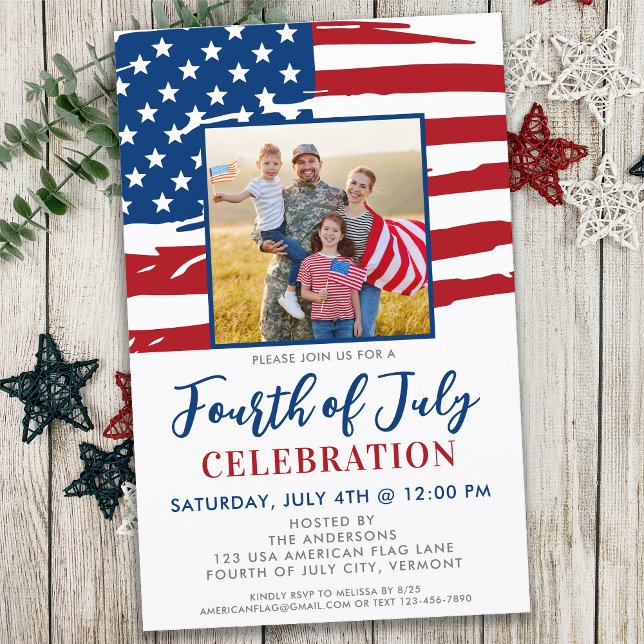 Budget Fourth Of July Party Family Photo Invite (Creator Uploaded)