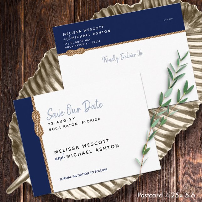 Budget-Friendly ⚓ Nautical Save Our Date Announcement Postcard (Budget-Friendly ⚓ Nautical Save Our Date Announcement Postcard
)