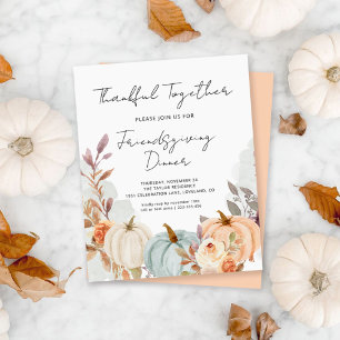 Budget Friendsgiving Dinner Pumpkin Invitation