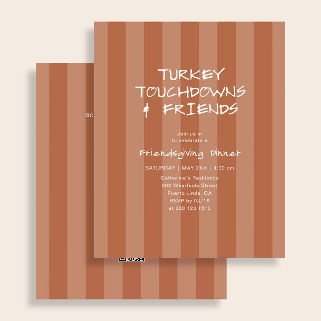 Budget Friendsgiving Turkey Touchdown Orange Flyer (Creator Uploaded)