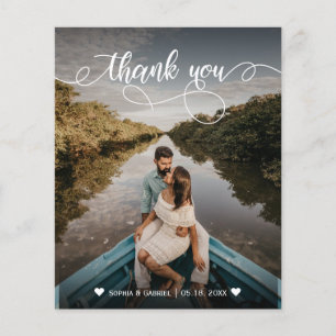 Budget Full Photo Elegant Wedding Thank You Card