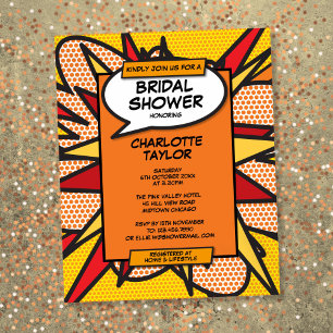 Budget Fun Bridal Shower Comic Book Invitation