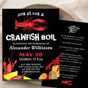 BUDGET Fun Crawfish Boil Graduation BBQ Invitation Flyer