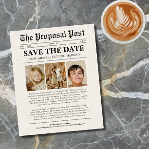 Budget Fun Photo Wedding Newspaper Save The Date