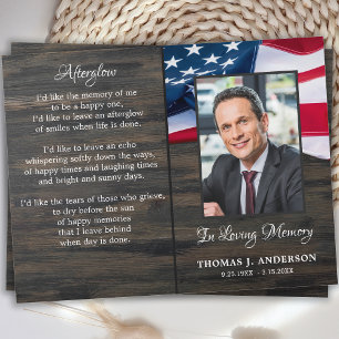 Budget Funeral American Flag Memorial Program