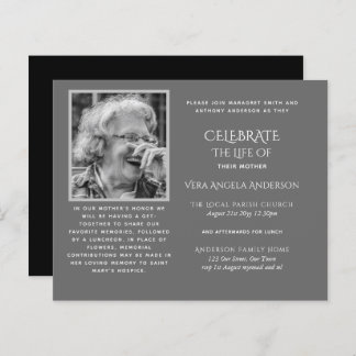 BUDGET Funeral Memorial INVITE Celebration of Life