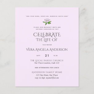 BUDGET Funeral Memorial INVITE Celebration of Life