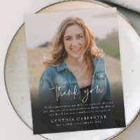 Budget Funeral Memorial Photo Thank You Card