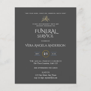 BUDGET Funeral Service Invite With Verse