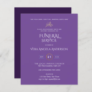 BUDGET Funeral Service Invite With Verse