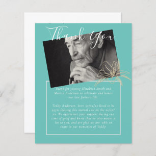 BUDGET Funeral Thank You Photo Teal Lilly