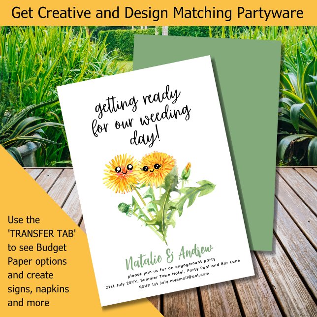 BUDGET Funny Cute Summer Bridal Shower Dandelions (Creator Uploaded)