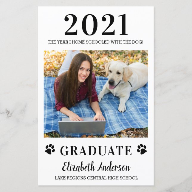 Budget Funny Photo Home School Dog Graduation (Front)