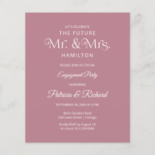 Budget Future Mr & Mrs Engagement Party Invitation