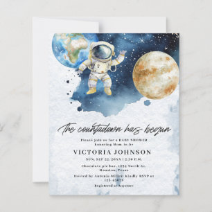 Budget Galaxy Planets Baby Shower Card