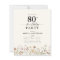 Budget Garden Floral 80th Birthday Invitation