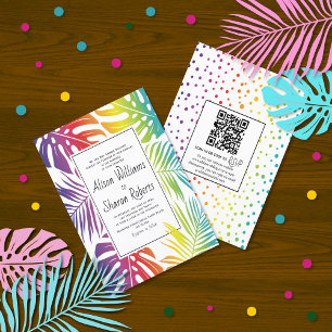 BUDGET Gay lesbian rainbow wedding invitati