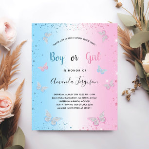 Budget gender reveal baby shower butterflies