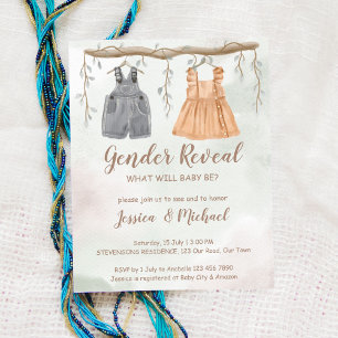 Budget gender reveal baby shower invite 