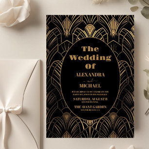 Budget Geometric Art Deco Wedding Flyer