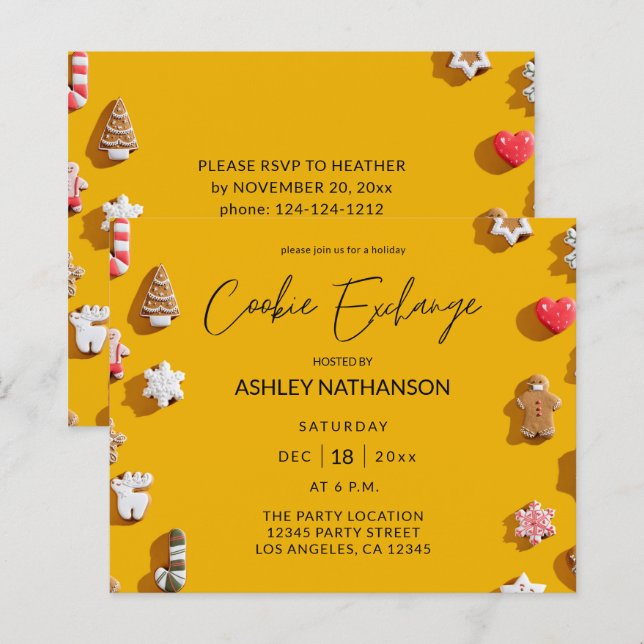 Budget Gingerbread Holiday Cookie Exchange Party (Front/Back)