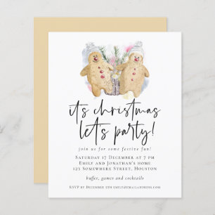Budget Gingerbread Men Christmas Lets Party Invite
