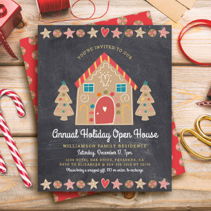 Budget Gingerbread Open House Chalkboard Invite