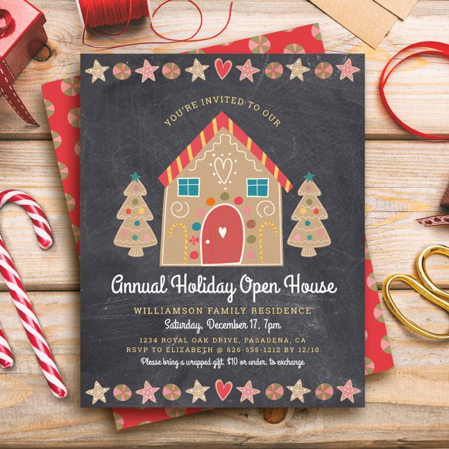 Budget Gingerbread Open House Chalkboard Invite (Creator Uploaded)