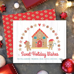 Budget Gingerbread Sweet Holiday Wish Rustic Card