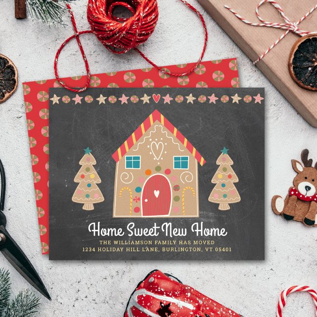 Budget Gingerbread We’ve Moved Chalkboard Card (Creator Uploaded)