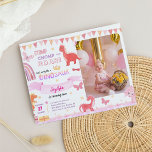 BUDGET Girly Pink Dinosaur Photo Kids Birthday<br><div class="desc">Cute Baby Girl Pink Dino Dinosaur Kids Birthday Invitation</div>