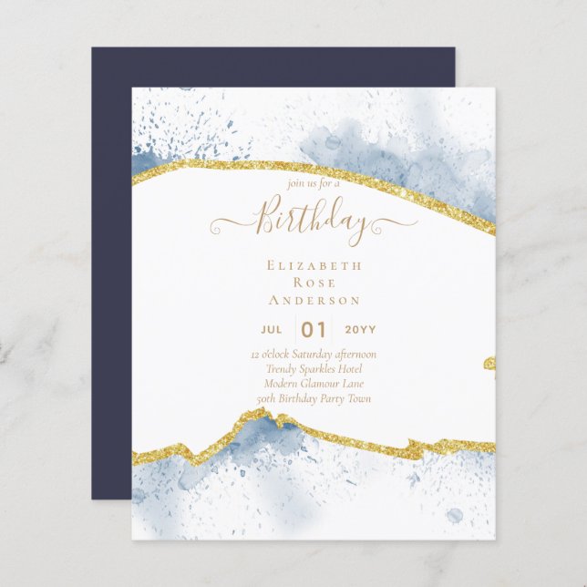 BUDGET Glitter Glam Agate Pretty Girly Any Age (Front/Back)