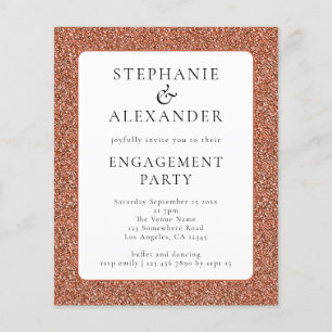 Budget Glitter Rose Gold White Engagement Party