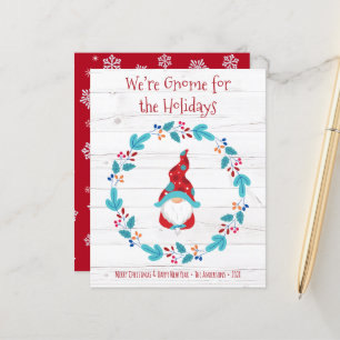 Budget Gnome for Holidays Elf Rustic Wreath Card