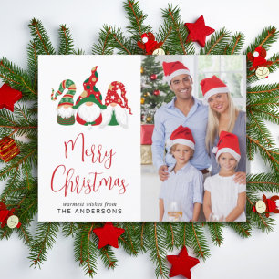 Budget Gnomes Merry Christmas Photo Holiday Card