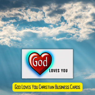 BUDGET God Loves You Christian Business Card