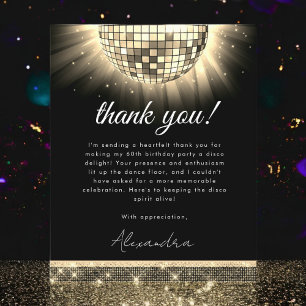 Budget Gold 60th Birthday Party Disco Ball Card