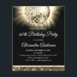 Budget Gold 60th Birthday Party Disco Ball Flyer<br><div class="desc">Budget Gold Sixtieth Birthday Party 70's Disco Ball Party Invitation. The Gold and Black 60th Birthday Party Invitation is perfect for a modern 60th Birthday Party. Customised matching products can be created by the Designer by request.</div>