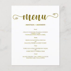 Budget Gold Classic WEDDING MENU. Flyer