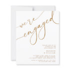 Budget Gold Elegant We're Engaged Engagement Party