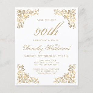 Budget Gold Frame Birthday Party Invitation