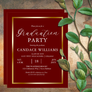 Budget Gold Frame Minimalist Party Invitation Flyer