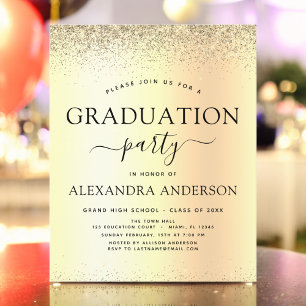 Budget Gold Glitter 2023 Graduation Party