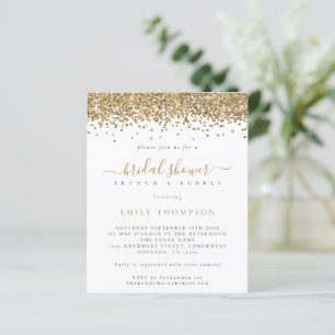 Budget Gold Glitter Bridal Shower Invitation