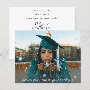 Budget Gold Glitter Graduate Photo Announcement