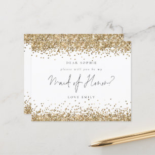 Budget Gold Glitter Maid of Honour Request