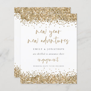 Budget Gold Glitter New Adventures Engagement