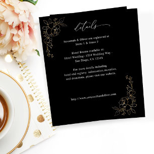 Budget Gold Lined Floral Details - Black