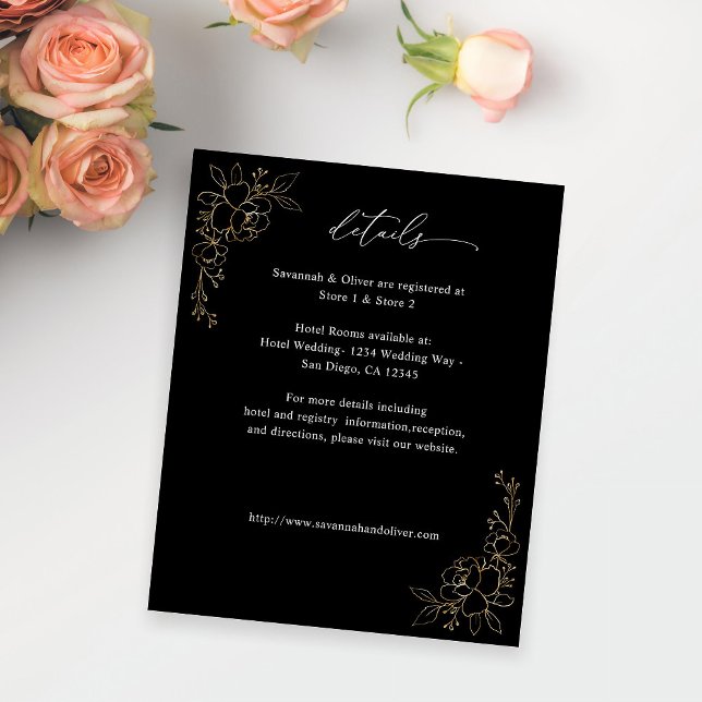 Budget Gold Lined Floral Details on Black Flyer (Creator Uploaded)