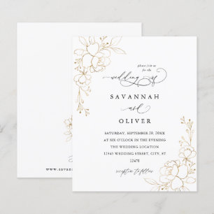 Budget Gold Lined Floral Wedding